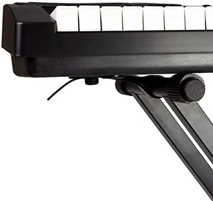 RockJam KB100 Verstellbare, gepolsterte Klavierbank, X-Stil, Schwarz