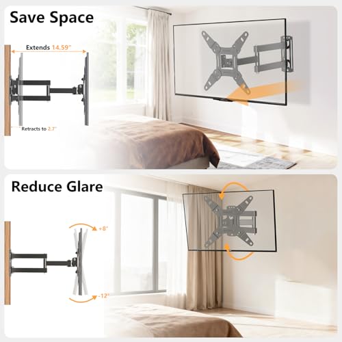 Vollbewegliche TV-Wandhalterung mit Schwenk-, Auszugs- und Neigefunktion für die meisten 13-42 Zoll LED LCD Flachbildfernseher & Monitore, bis zu 20 kg belastbar, max. VESA 200x200mm