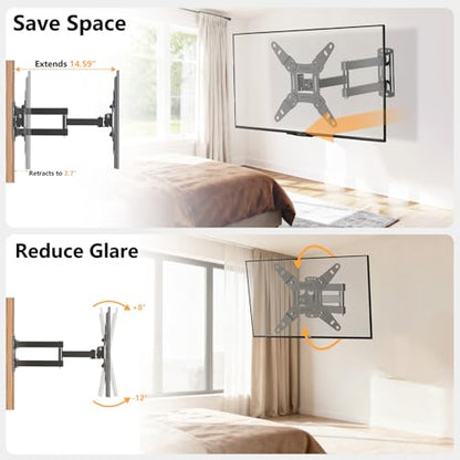 Vollbewegliche TV-Wandhalterung mit Schwenk-, Auszugs- und Neigefunktion für die meisten 13-42 Zoll LED LCD Flachbildfernseher & Monitore, bis zu 20 kg belastbar, max. VESA 200x200mm