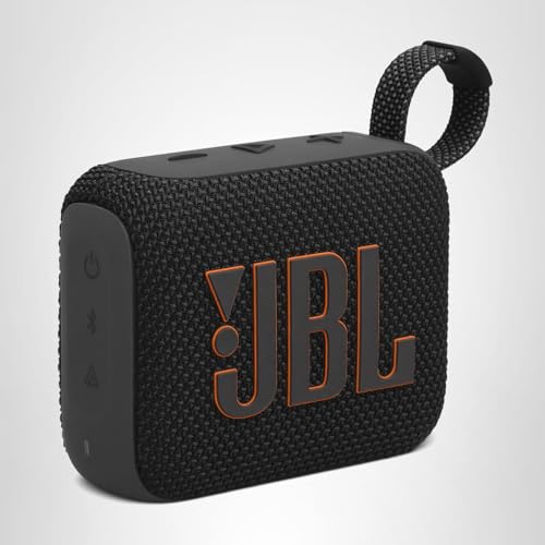 JBL Go 4 – Ultraportabler, wasserdichter und staubdichter Bluetooth-Lautsprecher, großer JBL Pro Sound mit kräftigem Bass, integrierter Akku für 7 Stunden Wiedergabe, teilweise aus recycelten Materialien hergestellt (Schwarz)