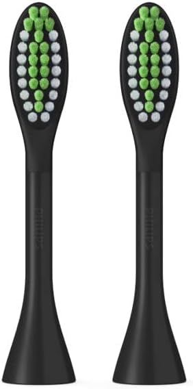 Philips One by Sonicare Ersatzbürstenköpfe, 2er-Pack, Schwarz, Kompatibel mit Philips One elektrische Zahnbürste, BH1022/06