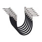 Amazon Basics 1/4 Inch Right-Angle Guitar Patch Cable for Pedal Board and Effect Pedals, 6 in, 6-Pack, Black