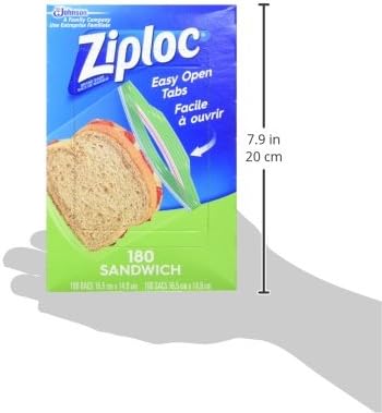 Bolsas Ziploc para sándwiches para frescura en movimiento, tecnología Grip 'n Seal para un agarre, apertura y cierre más fáciles, 90 unidades
