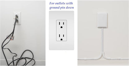 Sleek Socket Original & Patented Ultra-Thin Outlet Concealer with Cord Concealer Kit, 3-Foot Flat Extension Cord with 3 Outlets Power Strip, Safety Certified, Ideal for Kitchens and Behind Furniture