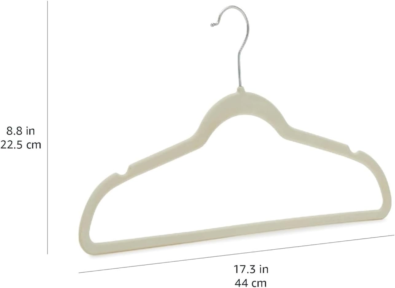 Amazon Basics Samtkleiderbügel für Anzüge – 30er-Pack, Schwarz