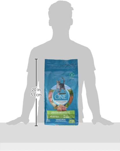 Purina ONE +Plus Trockenfutter für Katzen, Indoor Advantage Truthahn – 3-kg-Beutel