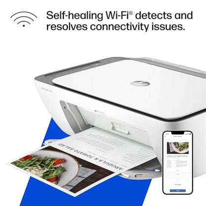 HP DeskJet 2855e kabelloser All-in-One Farb-Tintenstrahldrucker, Scanner, Kopierer, ideal für zu Hause, 3 Monate Instant Ink inklusive, Single-Band Wi-Fi Konnektivität (588S5A)