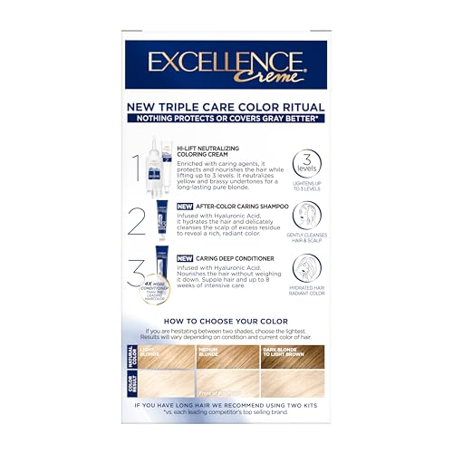 L'Oréal Paris Excellence Crème Permanente Haarfarbe, dreifache Pflegehaarfarbe mit Hyaluronsäure für 100% Grauabdeckung, 4AR Dunkles Schokobraun, 1 Packung (Verpackung kann variieren)