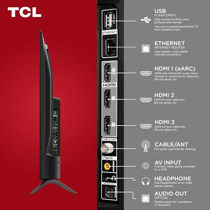 TCL 50 Zoll S4 4K LED Smart TV mit Fire TV (50S450F-CA), Dolby Vision HDR, Dolby Atmos, integriertem Alexa, Apple AirPlay Kompatibilität, UHD Streaming Fernseher, Schwarz