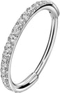20G, 7mmSilver, Clear Cz, 20g