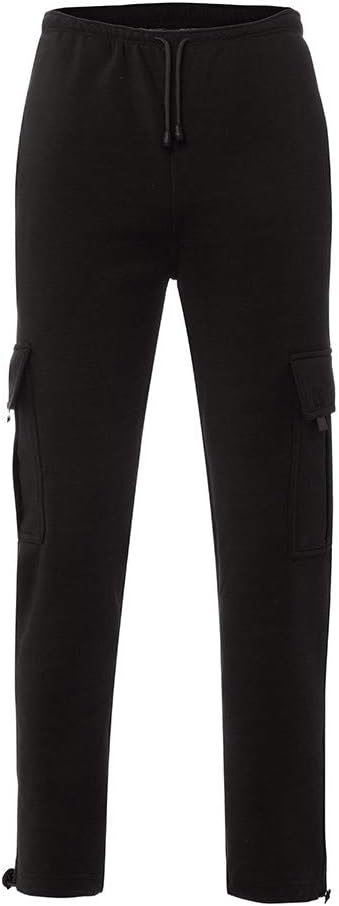 Herren Fleece Cargo Hose Dicke Sweatpants Freizeithose Loose Sports Jogginghose mit Taschen