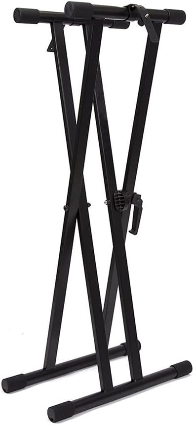RockJam KB100 Verstellbare, gepolsterte Klavierbank, X-Stil, Schwarz