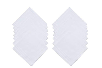 JukLoos Damen weiße Taschentücher, 100% weiche Baumwolle, Taschentücher für Damen, Baumwolle, 12 Stück