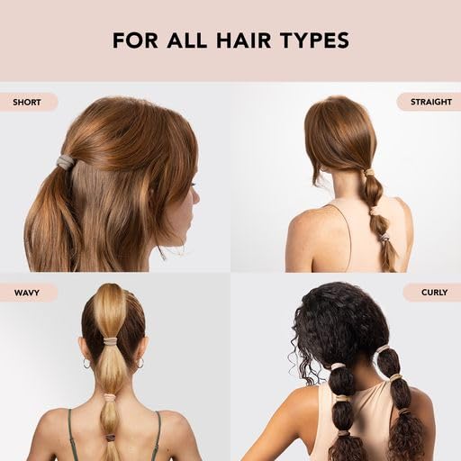 Kitsch Schwarze Haargummis ohne Haarschäden – Starke, dehnbare Haarbänder | Weiche Nylon-Pferdeschwanzhalter, ziepen nicht, ideal für Hochsteckfrisuren und Zöpfe | Ideale Geschenke für Frauen – Schwarz, 20 Stück