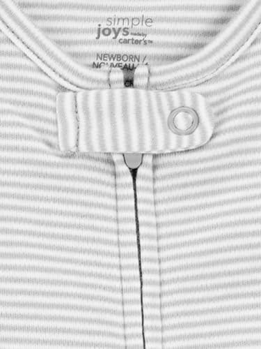 Simple Joys by Carter's Unisex Baby-Schlafoverall mit Füßen aus Baumwolle, 3er-Pack, Bär/Lama/Regenbogen, 3-6 Monate
