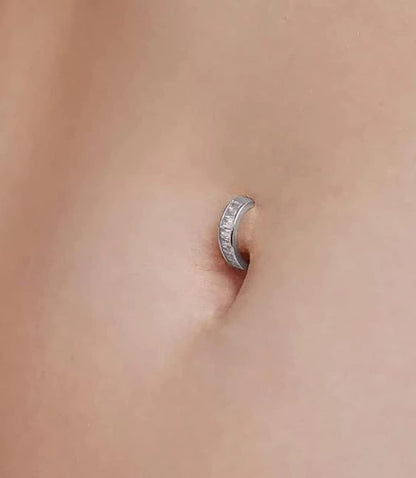 MODRSA Bauchnabelringe Chirurgenstahl Bauchnabelpiercing für Frauen Bauchnabelschmuck Silber Bauchnabelring Diamant