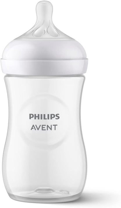 Philips Avent Natural Baby Bottle with Natural Response Nipple (Medium Flow,Flow 3), 9oz, SCY903/01