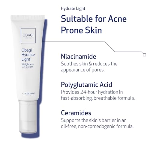 Obagi Medical Acne Treatment Bundle with Foaming Cleanser, Pore Therapy Toner, & Hydrate Light Gel-Cream Moisturizer – Treat Acne, Exfoliate & Unclog Pores with 2% Salicylic Acid