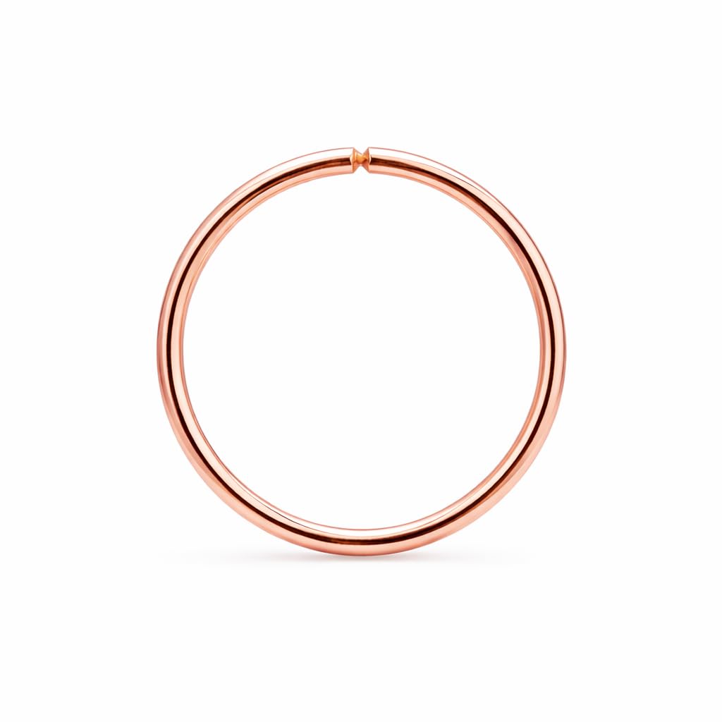 LUCKYJEWUS Small Thin Gold or Sterling Silver Nose Ring Hoop for Women, Tiny Nose Piercing jewelry