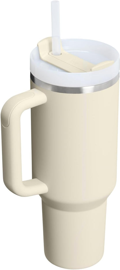 Vaso Stanley Quencher H2.0 con asa y pajita de 40 oz | Tapa Flowstate de 3 posiciones | Compatible con portavasos para viajes | Vaso térmico de acero inoxidable | Sin BPA | Arándano
