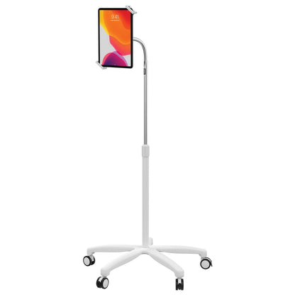 Medical Mobile Stand – CTA Medical Mobile Floor Stand for iPad 7/8/9 Gen 10.2”, 12.9” iPad Pro, 11” iPad Pro, iPad mini, iPad Air 4, Surface Pro X, and Other 7-13" Tablet - White