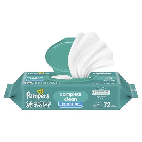 Pampers Baby-Feuchttücher, Complete Clean, Baby Fresh Duft, reinigt sanft von Kopf bis Fuß, 216 Stück (3 Packungen mit wiederverschließbarem Deckel)