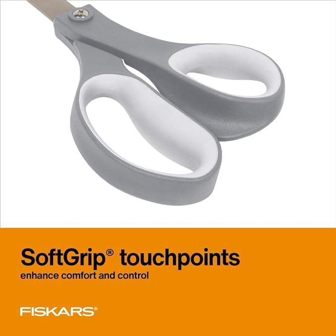 Fiskars All Purpose Scissors, High Performance Cutting, Stainless Steel Blades, Ergonomic and Comfort Handles, Perfect for Arts and Crafts and The Office, Scissors for Office
