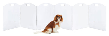 Clear Acrylic Freestanding Dog Gates for the House – Folding 3-Panel Pet Gates for Doorways, Indoor Stairs, and Hallways, Transparent Barrier for Dogs, Puppies, and Cats