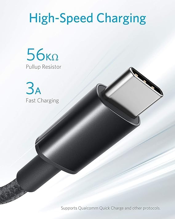 Anker Kabel [2 Stück 1,8m], USB A auf USB C Ladekabel für iPhone 17 Serie, Samsung Galaxy S10 S10+, LG V30, Beats Fit Pro und weitere (Schwarz).
