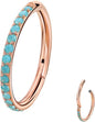 16G, 8mmRose Gold, Turquoise Cz
