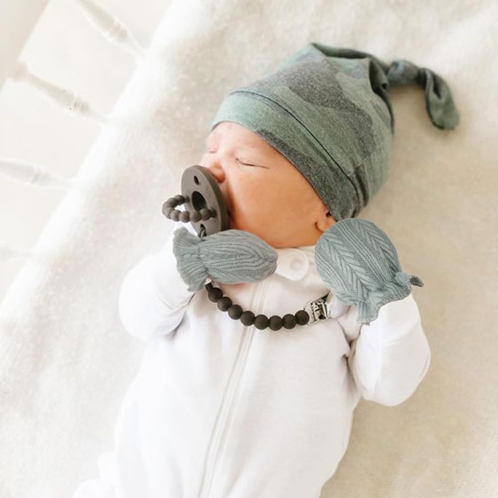 BQUBO Baby Fäustlinge Kratzschutz Handschuhe aus Baumwolle mit elastischem Bündchen Hypoallergen für Neugeborene und Babys von 0-6 Monaten Jungen und Mädchen