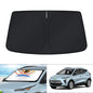 KUST Windshield Sun Shade for 2017-2026 Tesla Model Y/Model 3 Sunshade Accessories (Fit 2025-2026 Model Y Juniper / 2024 Model 3 Highland) Upgraded Foldable Sunshade, Blocks UV Rays Keep Car Cool