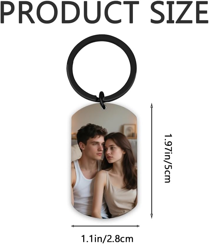 Personalisierter Schlüsselanhänger mit individuellem Foto & Text | Valentinstagsgeschenk für Ihn, Freund, Ehemann - Geschenk für Männer, Verlobten, Vater