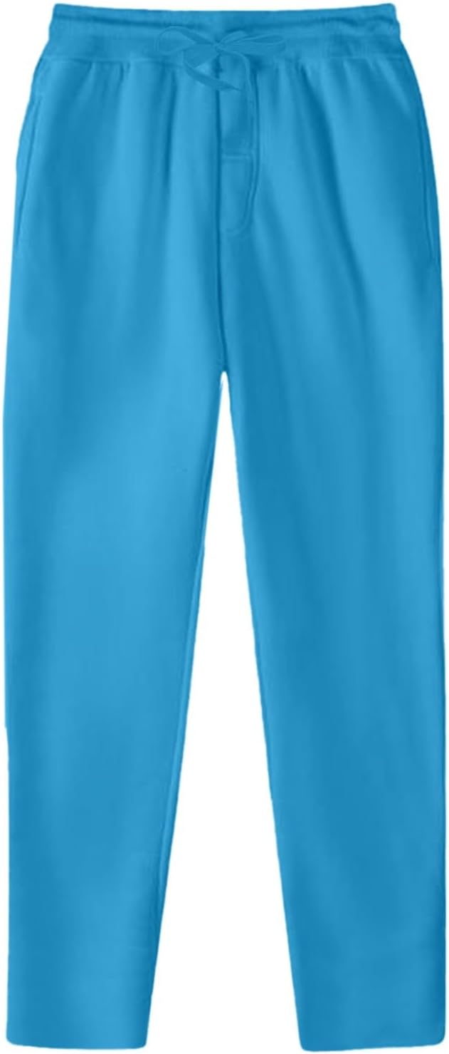 Baggy Jogginghose Herren Weites Bein Lässig Fleece Jogger Lounge Gym Athletische Sweathose mit Kordelzug und Taschen