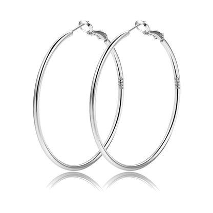 Silver,50mm hoops