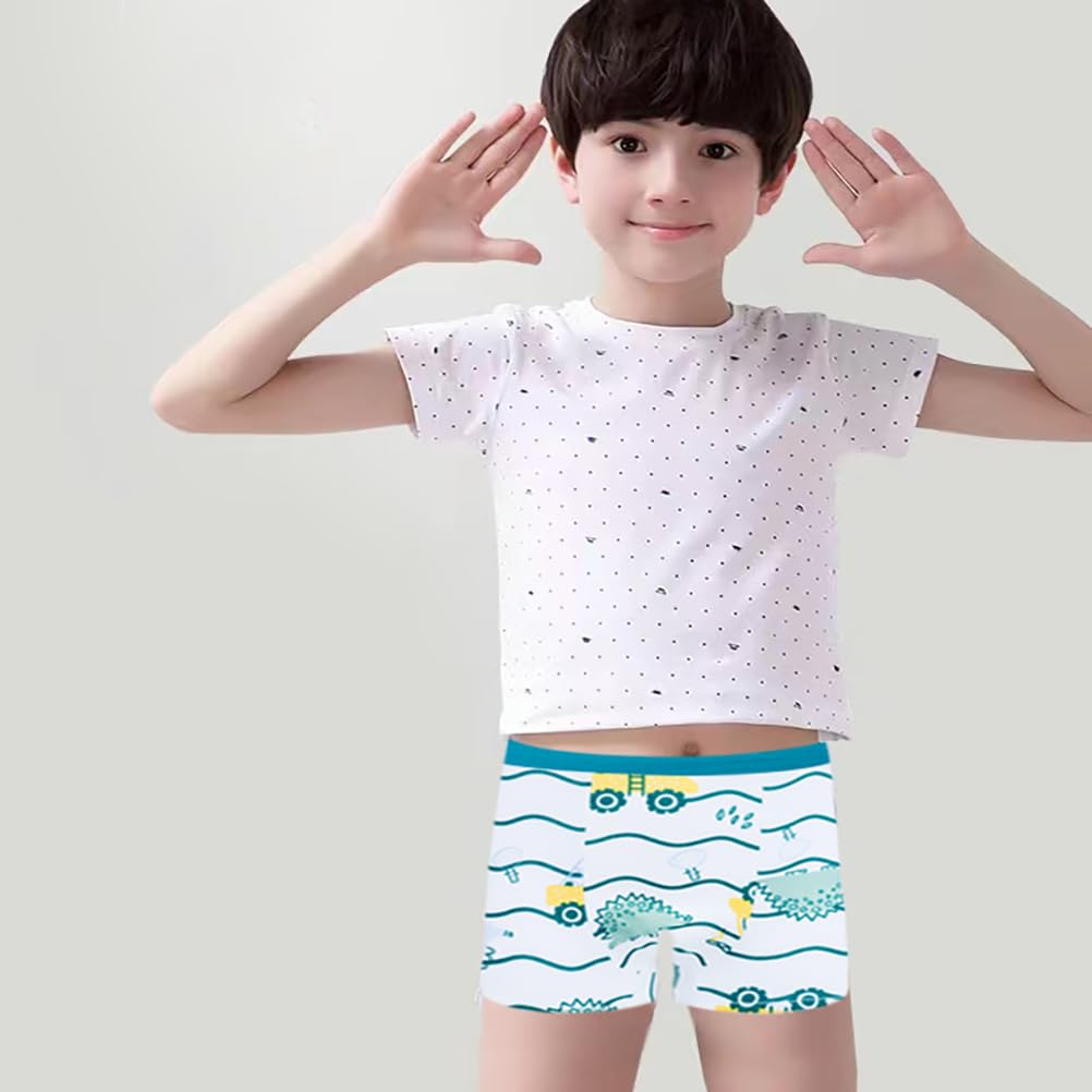 JackLoveBriefs Jungen Baumwoll-Boxershorts Dinosaurier Eisbär Kleinkind Kinder Unterwäsche 12er-Pack, 3-5 Jahre, Blau, Größe: M