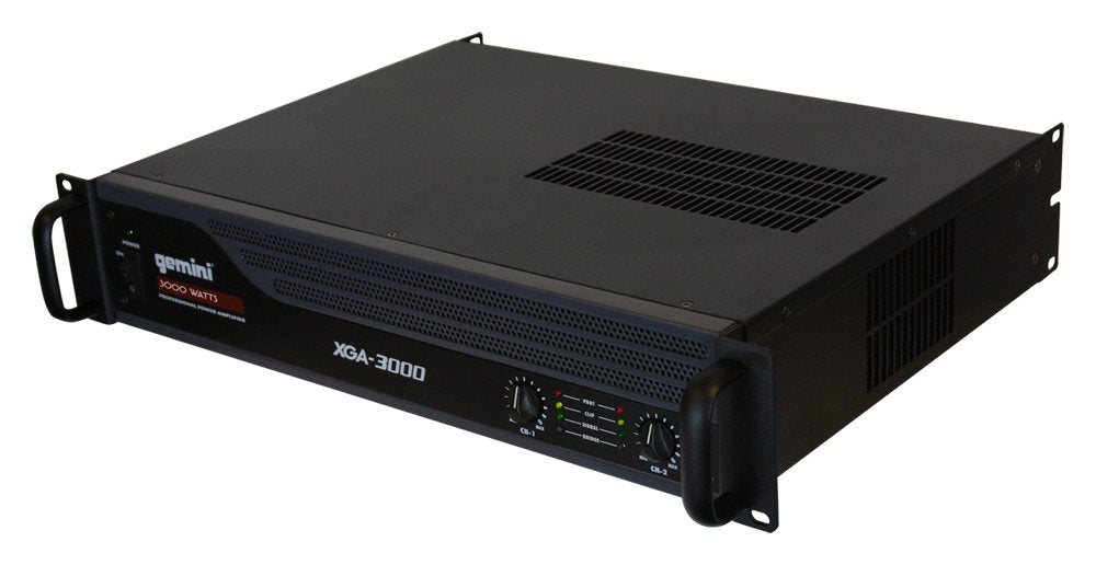 Gemini Professional 1300W 2-Channel Power Amplifier – High-Powered DJ & PA Audio Amp with XLR/RCA Inputs, Bridge Mode, Built-in Protection & Cooling for Live Sound & Installations (XGA-5000)