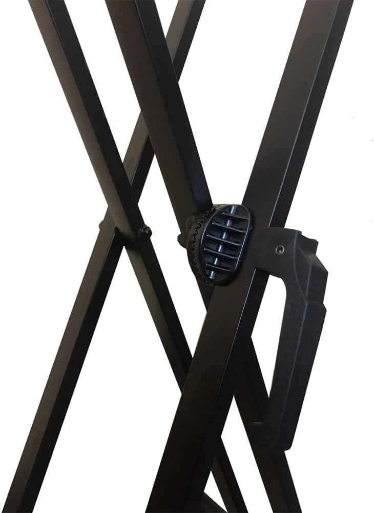 RockJam KB100 Verstellbare, gepolsterte Klavierbank, X-Stil, Schwarz