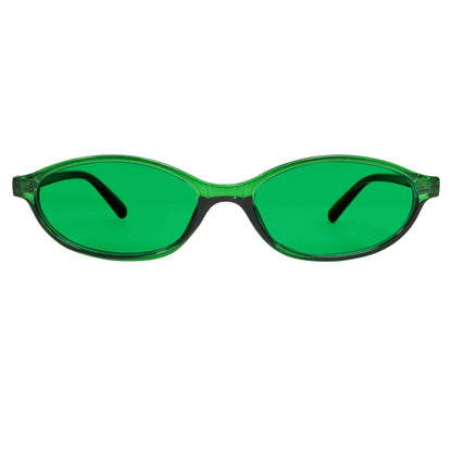 GUVIVI Retro Ovale Sonnenbrille für Damen Chic Cat Eye 90er Jahre Sonnenbrille Leichte Schmale Sonnenbrille Trendiger UV-Schutz Sonnenbrille
