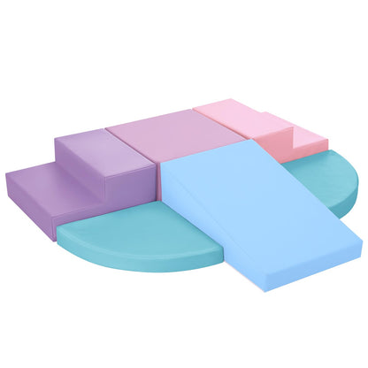 TODIBY 6-Piece Soft PU Leather Toddlers Climbing Toys, Baby Foam Climbing Blocks for Kids 3, Baby Climbing Structures Play Gym for Toddlers, Indoor Climb and Crawl Activity Play Set