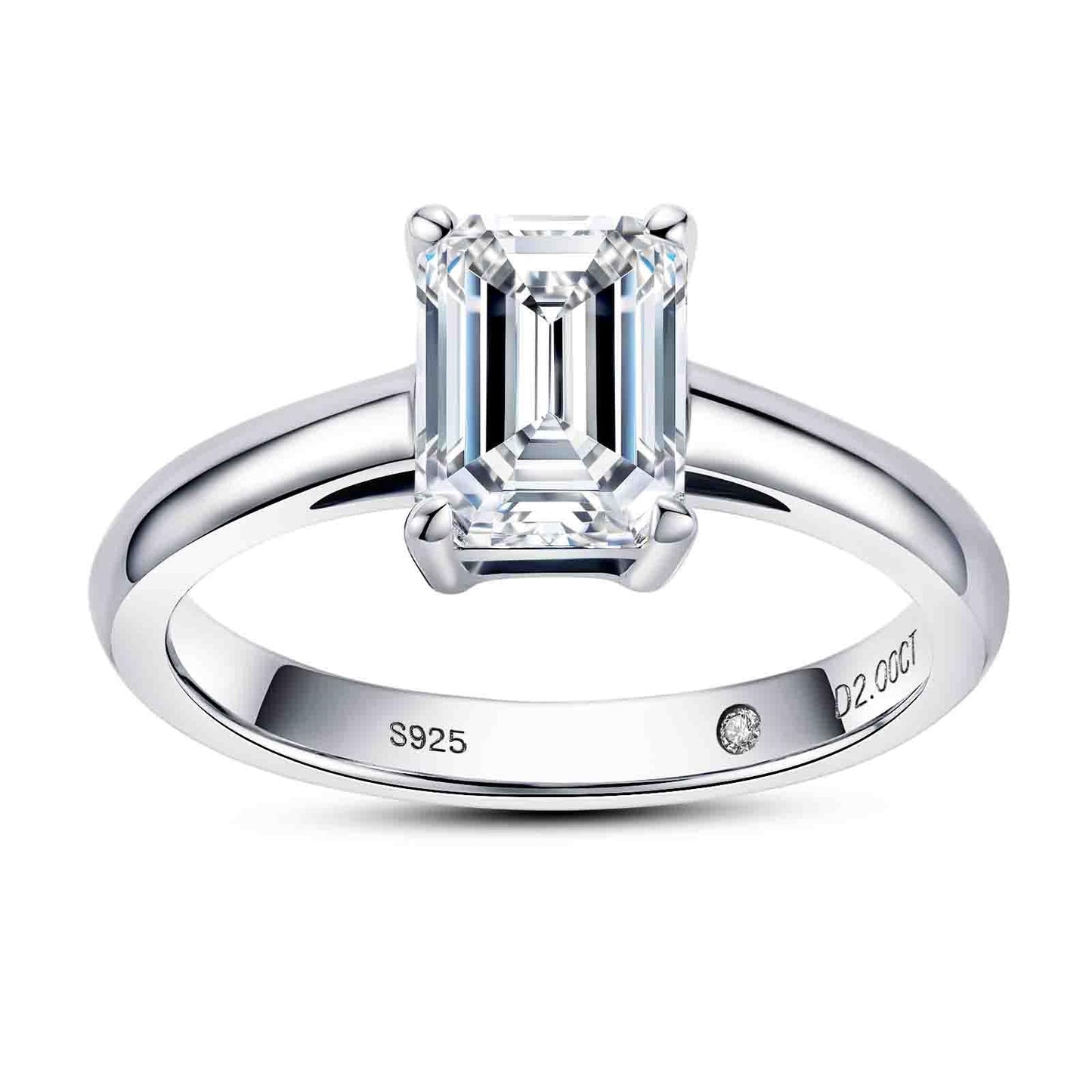 AnuClub Cushion/Emerald/Pear Moissanite Engagement Ring, D Color 925 Sterling Silver, Eternity Wedding Promise Anniversary Band Rings for Women