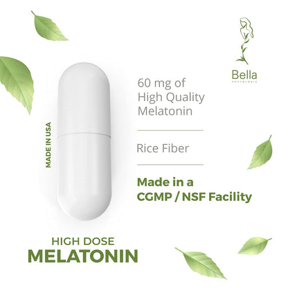 Melatonin Pure 60mg – High Potency Nighttime Sleep Aid for Deep Rest, Relaxation, Jet Lag & Stress Relief – Fast-Acting, Non-Habit Forming, Drug-Free, Made in USA (60 Capsules) (Pack of 3)