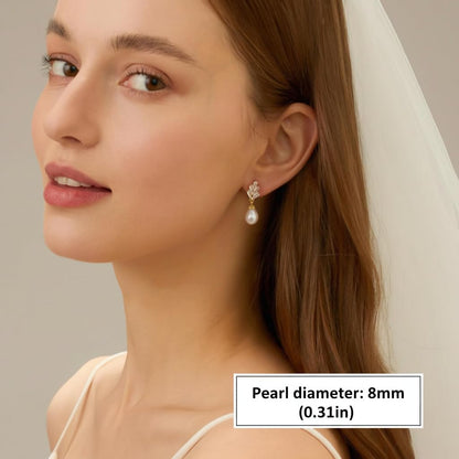 Trinckle Silber Tropfenohrringe mit Perlen, Silber Hängeohrringe für Frauen 5mm Brautperlen Lange Ohrringe für Muttertag, Weiß Boho Accessoires Hochzeitsschmuck, Silber Statement Ohrringe für Abschlussball Geburtstag