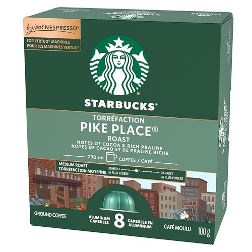 Starbucks By Nespresso Pike Place Roast Kaffeekapseln, Mittlere Röstung, Nespresso Vertuo Line Kompatible Kapseln, 8 Kaffeekapseln