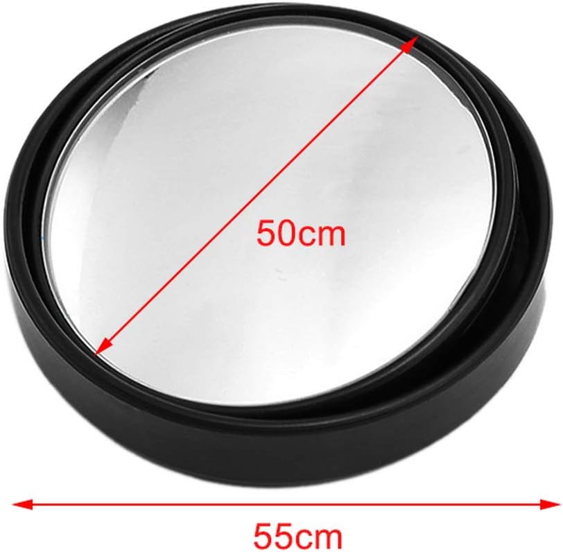 SUMAJU 2 retrovisores de punto ciego, redondos, giratorios 360°, de cristal HD, ajustables, adhesivos, convexos, para visión lateral, para coches universales (negro)
