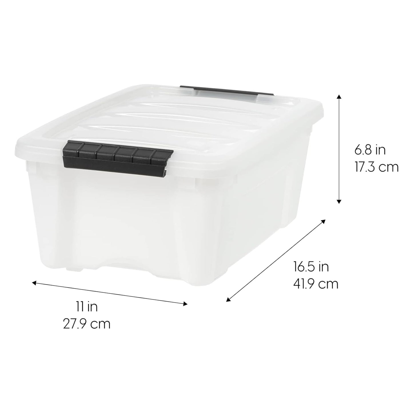 IRIS USA 6-Pack Clip Box with Latching Lids, 18 Quart Craft Storage Bins, Art & Writing Supply Containers for Home, Office & Classroom Organization