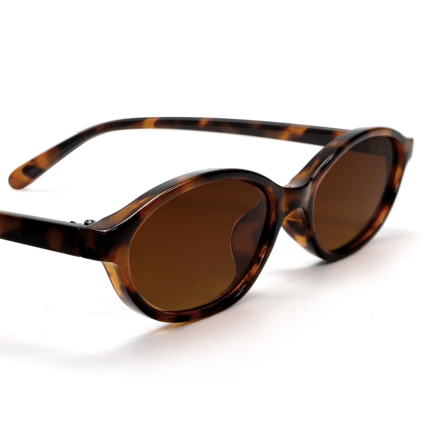 GUVIVI Retro Ovale Sonnenbrille für Damen Chic Cat Eye 90er Jahre Sonnenbrille Leichte Schmale Sonnenbrille Trendiger UV-Schutz Sonnenbrille