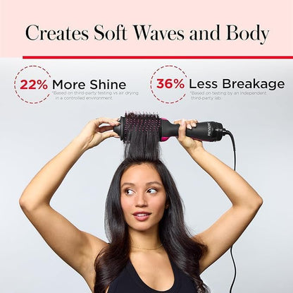 Revlon RVDR5222F One-Step Volumizer und Ionen-Haartrockner mit fortschrittlicher Ionen-Technologie, Warmluftbürste, weniger Frizz, 3 Heiz-/2 Geschwindigkeitsstufen, Schwarz