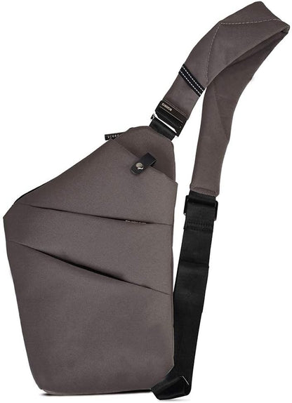 Wasserdichter Anti-Diebstahl Schulter Rucksack Sling Brust Crossbody Bag Abdeckpack Rucksack Fahrrad Sport (B13-007 Schwarz-linke Hand)
