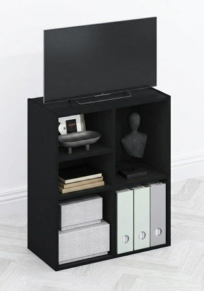 Furinno TOMI TV Stand, 5-Cube Entertainment Center with Open Shelf, Reversible TV Console, for Living Room, Bedroom, Home Office, Green